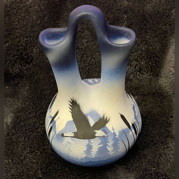 Blue Wedding Pottery American Heritage Collection signed stamped RW Adam… - Picture 2 of 7